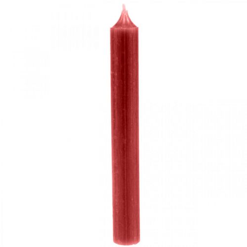 položky Kuželová svíčka červená jednobarevné svíčky rubínově červená 180mm/Ø21mm 6ks