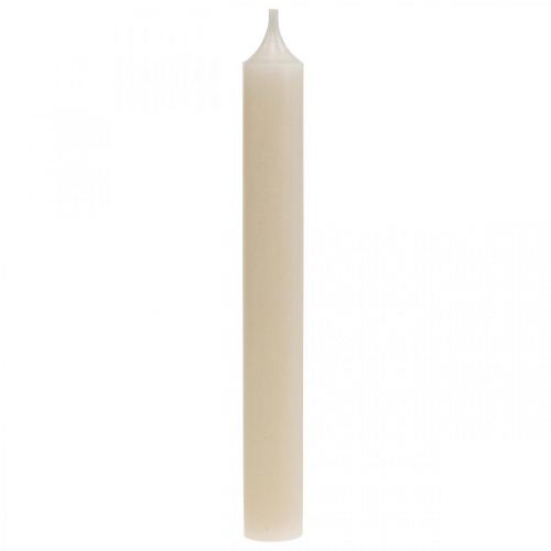 položky Kuželová svíčka bílé krémové voskové svíčky 180mm/Ø21mm 6ks