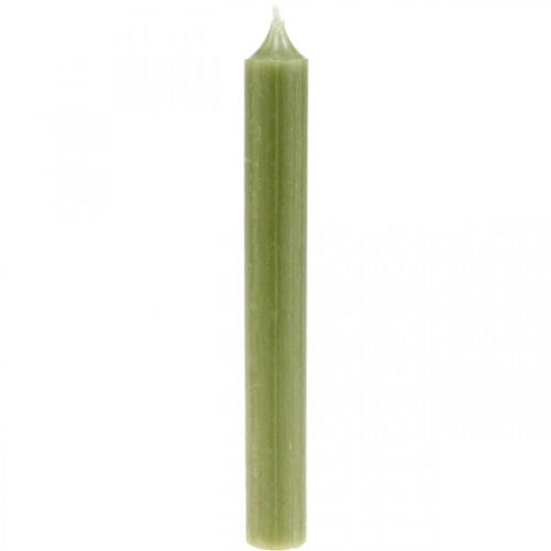 Tyčinková svíčka zelená voskové svíčky 180mm/Ø21mm 6ks