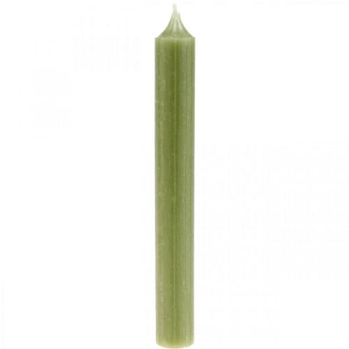 Floristik24 Svíčky tyčkové zelené voskové svíčky barvené 180mm/Ø21mm 6ks