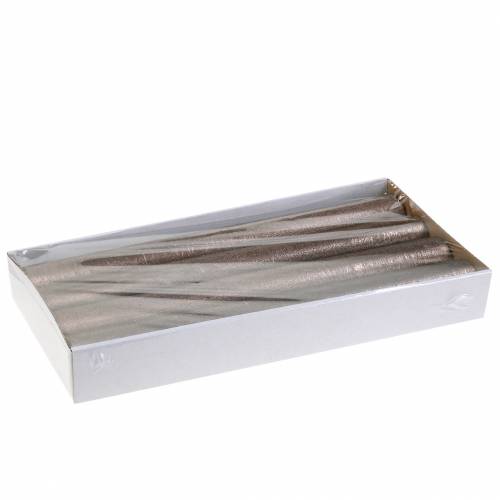 položky Kuželové svíčky jednobarevná měděná metalíza 34mm×240mm 4 ks