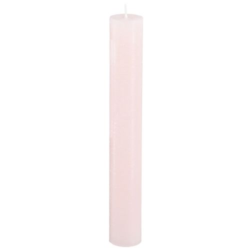položky Kuželové svíčky světle růžové jednobarevné svíčky růžové 34x240mm 4 ks