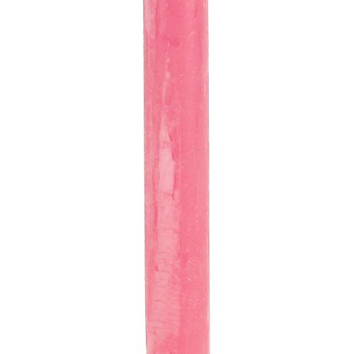 položky Kuželové svíčky 21mm x 300mm masivní růžové 12ks