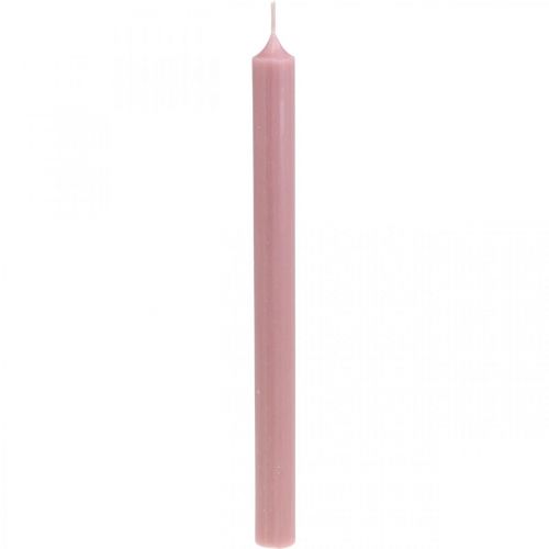 Floristik24 Rustikální svíčky, jednobarevné růžové 350/28mm 4ks