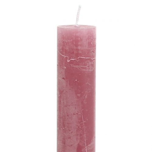 Floristik24 Kuželové svíčky jednobarevné starorůžové 34mm x 300mm 4 ks