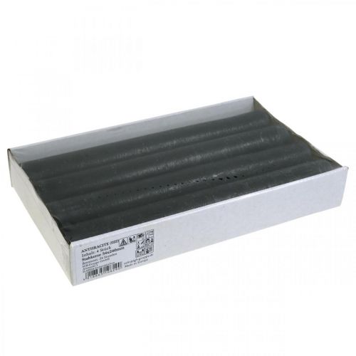 položky Kuželové svíčky jednobarevné antracitové svíčky 34×240mm 4 ks
