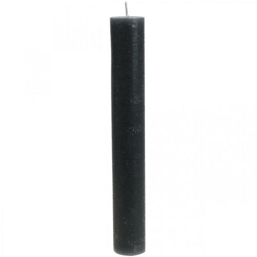 Floristik24 Kuželové svíčky jednobarevné antracitové svíčky 34×240mm 4 ks