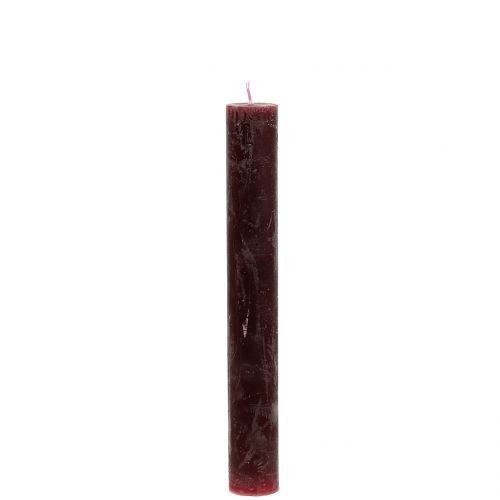Floristik24 Kuželové svíčky jednobarevné bordó 34mm x 240mm 4ks