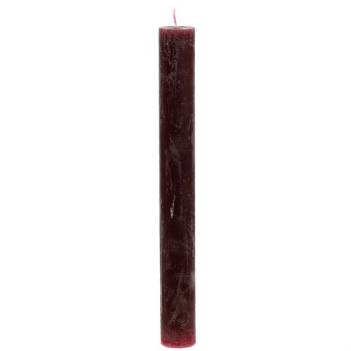 Floristik24 Kuželové svíčky jednobarevné bordó 34mm x 300mm 4 ks