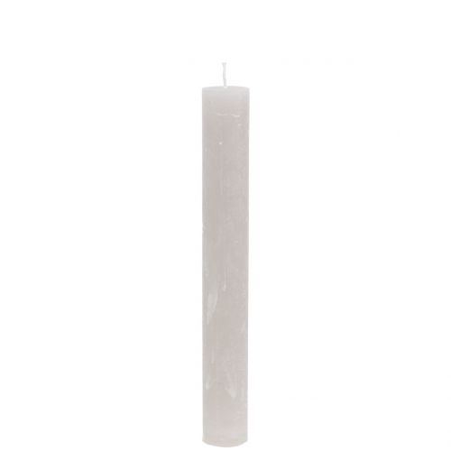 Floristik24 Kuželové svíčky jednobarevné šedé 34mm x 240mm 4 ks