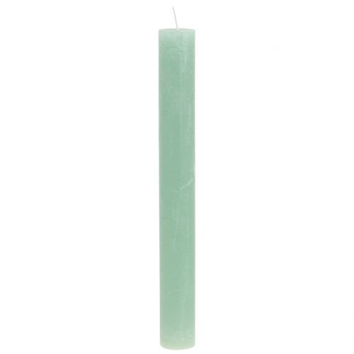 Floristik24 Kuželové svíčky jednobarevné světle zelené 34mm x 300mm 4ks
