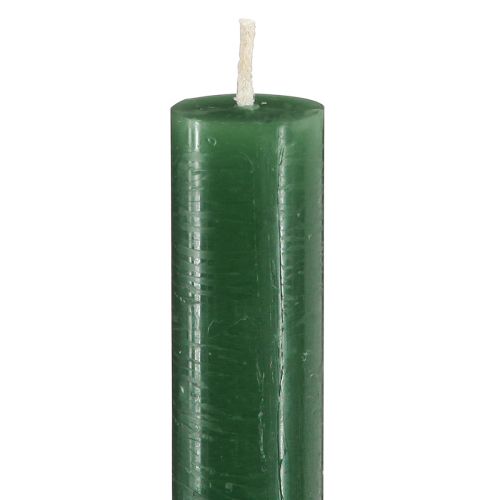 položky Kuželové svíčky, jednobarevné svíčky, tmavě zelené, 21×240 mm, 12 kusů
