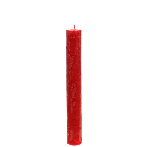 Floristik24 Kuželové svíčky barvené červeně 34mm x 240mm 4 ks