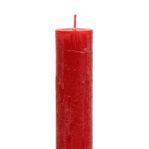 položky Kuželové svíčky barvené červeně 34mm x 240mm 4 ks