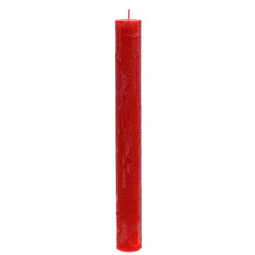 Floristik24 Kuželové svíčky barvené červeně 34mm x 300mm 4 ks