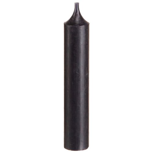 Kuželové svíčky krátké malé svíčky černé 110mm Ø21mm 6 ks svazek