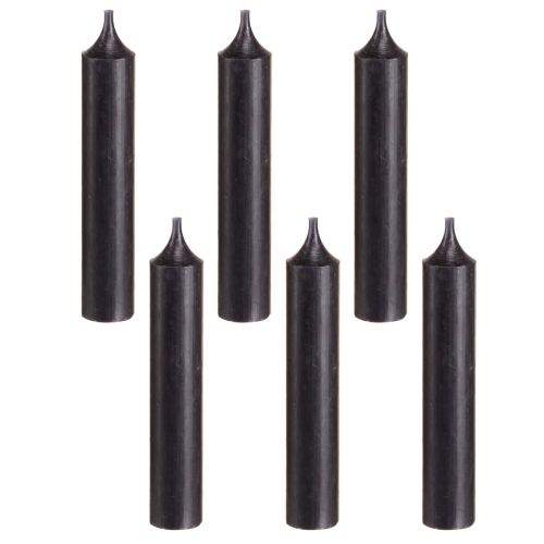 položky Kuželové svíčky krátké malé svíčky černé 110mm Ø21mm 6 ks svazek