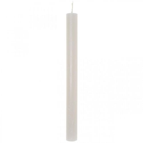 položky Kuželové svíčky jednobarevné světle šedé 21×240mm 12ks