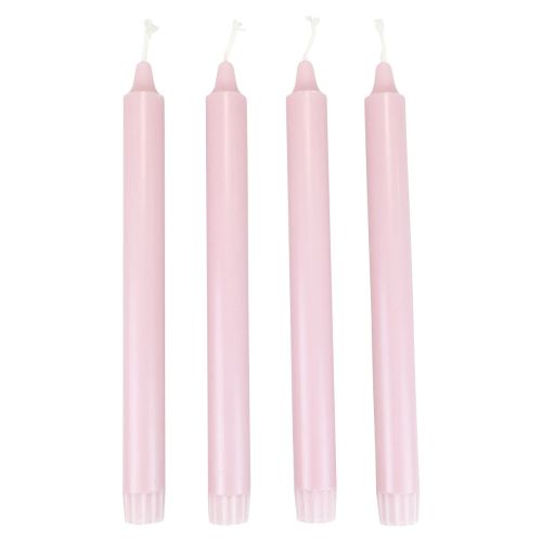 Floristik24 PURE Kuželové svíčky Starorůžové Wenzel Candles Pink 250/23mm 4ks