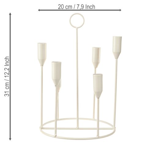 položky Svícen Taper, 6 svíček, šedý, Ø20cm, V31cm