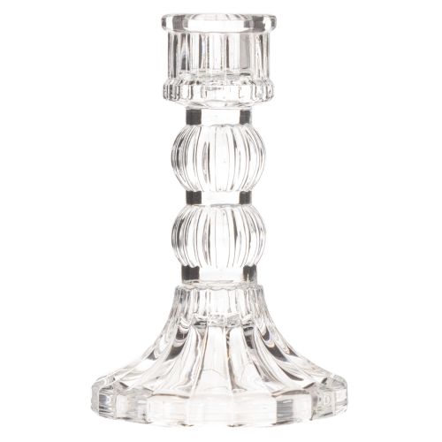 Průhledný svícen, klasický design, dekorace na stůl, 12 cm, 2 kusy | Floristik24.cz
