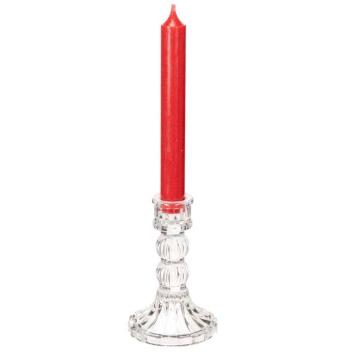 Průhledný svícen, klasický design, dekorace na stůl, 12 cm, 2 kusy | Floristik24.cz