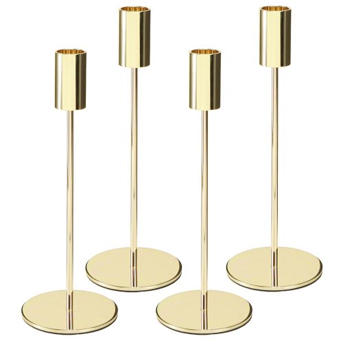 položky Zlatý kovový svícen moderní 21,5 cm 4 kusy