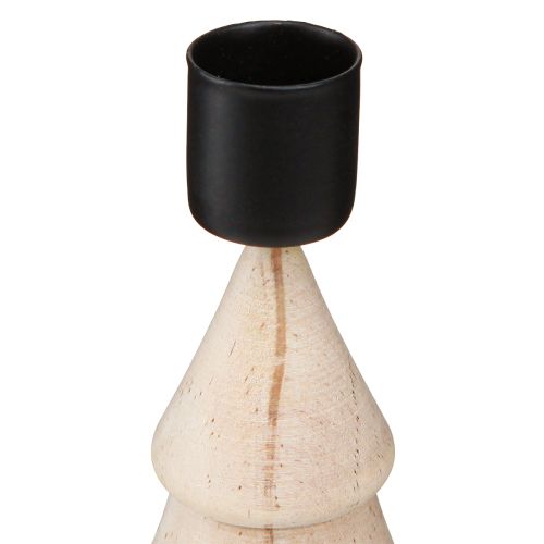 položky Dřevěný svícen na vánoční stromeček, přírodní, V16cm, 2 ks