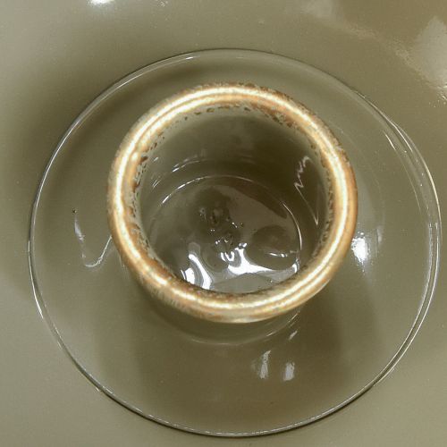 položky Kovový svícen Taper, šedo-zlatý, výška 9,5 cm