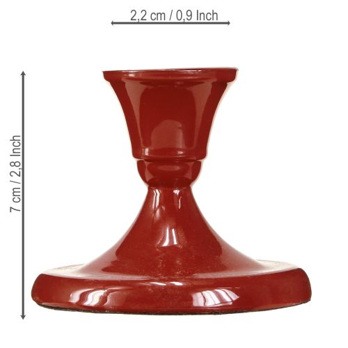 položky Kovový svícen červený Ø8,5 cm V7 cm