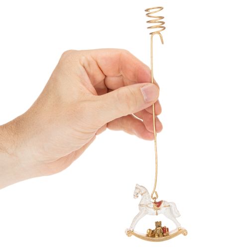 Vánoční svícen na stromeček houpací koník 20cm 3ks | Floristik24.cz