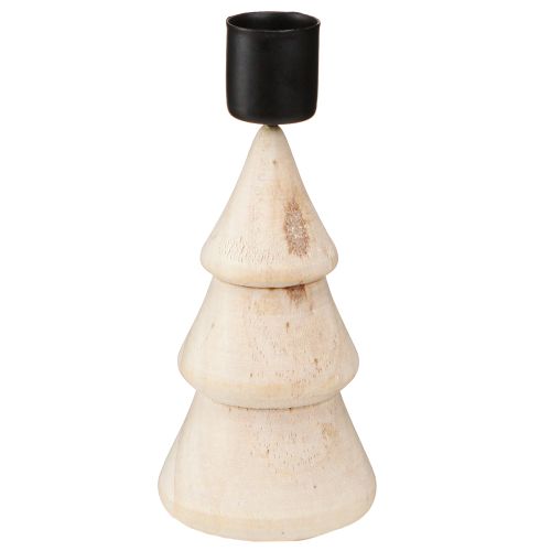 položky Svícen vánoční dekorace na stromeček ze dřeva, přírodní, V13cm, 4 ks