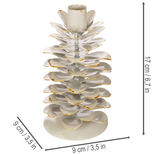 Svícen s motivem borové šišky pro kuželovité svíčky, 17 cm | Floristik24.cz