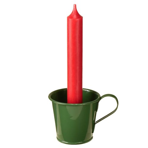 Svícen Taper, kelímek, tmavě zelený, V6cm, 6ks