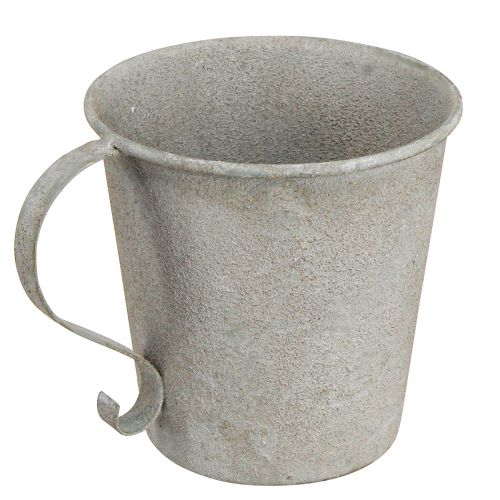 položky Kuželový svícen vintage šálek dekorativní šedý Ø11cm H11cm
