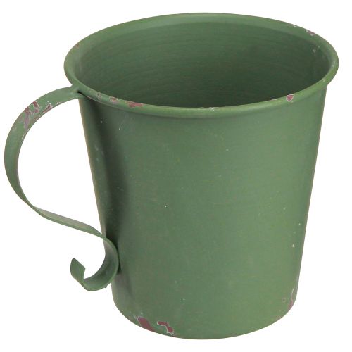 položky Kuželový svícen vintage šálek dekorativní kovový zelený Ø11cm V11cm