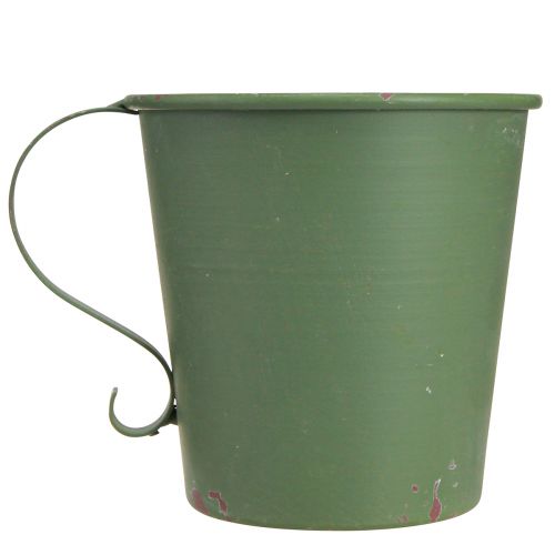 položky Kuželový svícen vintage šálek dekorativní kovový zelený Ø11cm V11cm