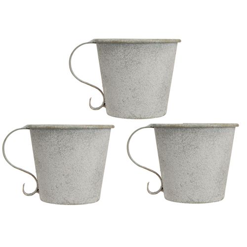 položky Kuželový svícen vintage svícen kovový šedý Ø9,5cm V8cm 3ks