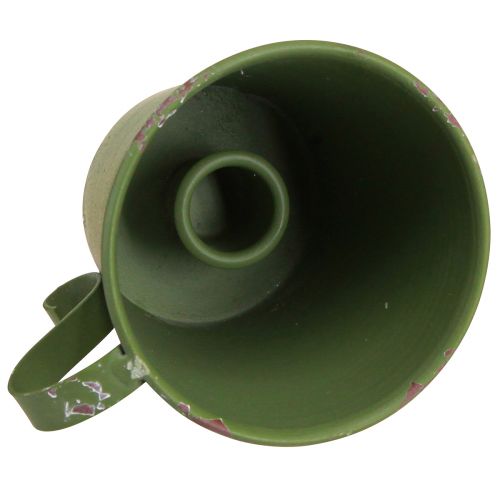položky Držák na svícen vintage hrnek kovová dekorace zelená Ø9,5cm V8cm 3ks