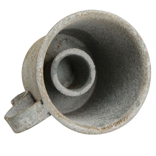 položky Kuželový svícen vintage šálek kovový šedý Ø7cm V6cm 2ks