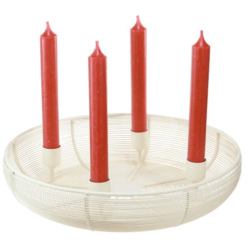 položky Svícen na 4 svíčky, miska na svíčku krémová Ø29cm