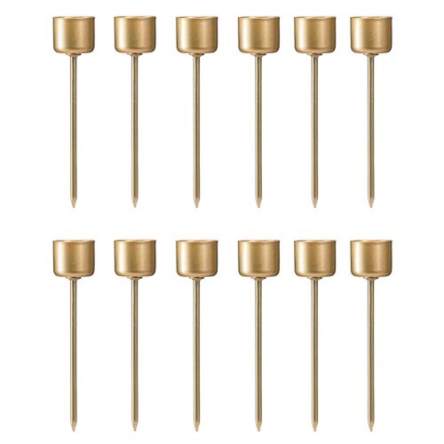 položky Držák na svíčku tyčový na zacpání matné zlato Ø22mm H10,5cm 12 kusů