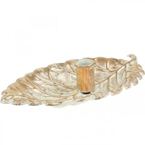Talíř na svícen Foliage Golden Vintage 26x16x6cm