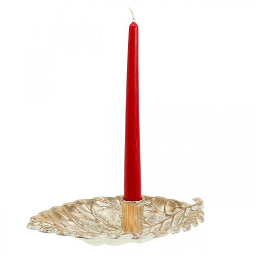 Floristik24 Talíř na svícen Foliage Golden Vintage 26x16x6cm