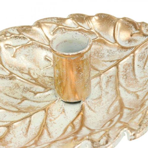 Floristik24 Talíř na svícen Foliage Golden Vintage 26x16x6cm