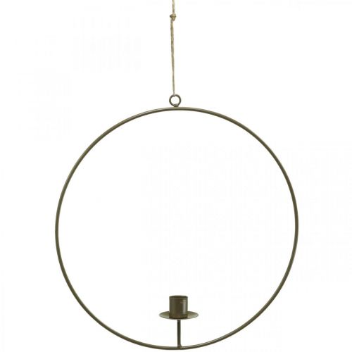 Ozdobný kroužek na zavěšení Svíčková smyčka Hnědá Ø30cm