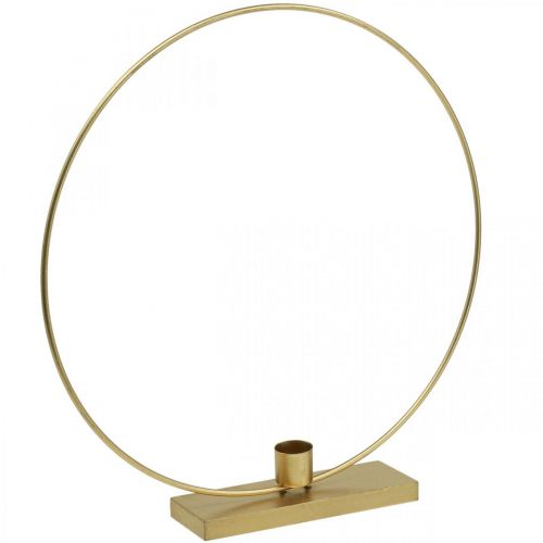 Floristik24 Ozdobný prsten kovový svícen Deco Loop Golden Ø30cm