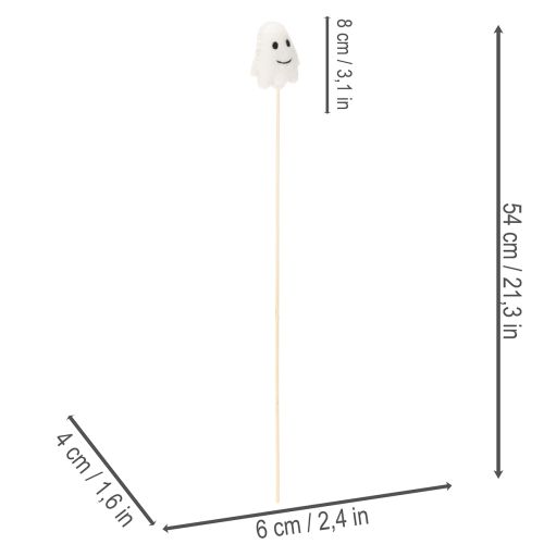 Figurky duchů na dřevěných tyčkách, halloweenská dekorace, 54 cm, 8 kusů | Floristik24.cz