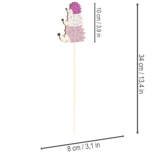 Dekorativní zahradní kůly - Barevná rodinka ježků - 34 cm, 12 kusů | Floristik24.cz