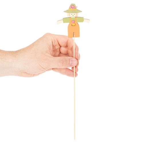Dřevěné dekorace strašáka, různé barvy, 30 cm, 12 kusů | Floristik24.cz